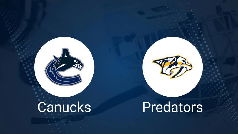 Where to Watch Nashville Predators vs. Vancouver Canucks on TV or Streaming Live - November 17